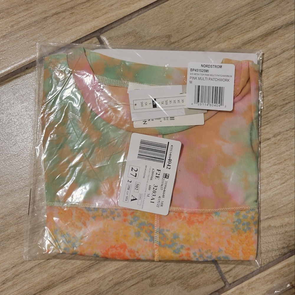 BP Pink Multi Patchwork Mesh Top - Picture 4 of 5